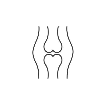 Vector bone line icon in flat styleのイラスト素材