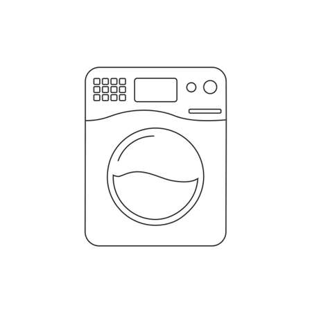 Washer vector line icon. Washer flat sign design. Wash machine symbolのイラスト素材