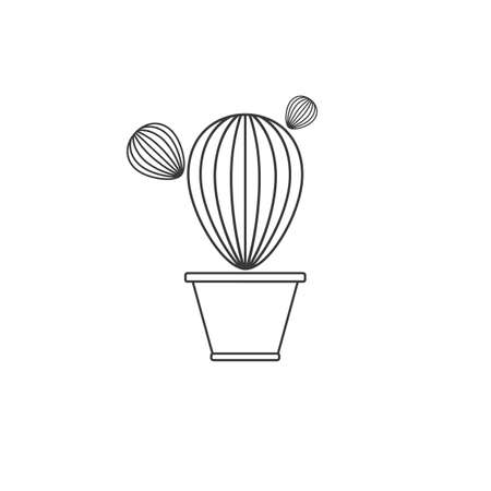 Cactus line icon simple gardening illustration plant vector signのイラスト素材