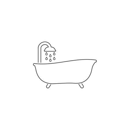 Bath line icon vector. Style sign for mobile concept and web design. Bath symbolのイラスト素材