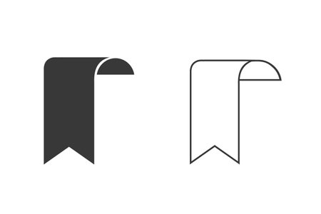 Bookmark outline and filled vector icon set sign symbolのイラスト素材