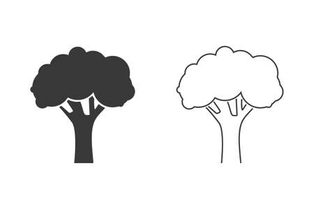 Tree icon set. Sign in modern flat style. Vectorのイラスト素材