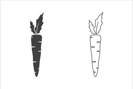 Carrot icon set flat style. Vector illustrationのイラスト素材