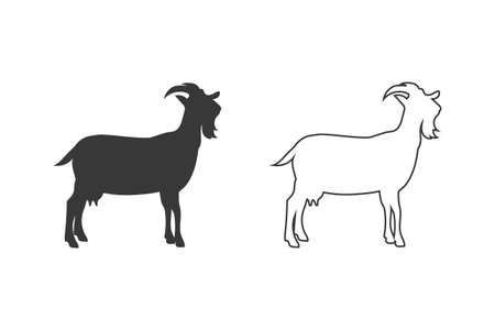 Farm Animals Goat Icon Set Vector Illustrationのイラスト素材