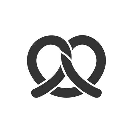 Pretzel vector icon in black solid flat design icon isolated on white backgroundのイラスト素材