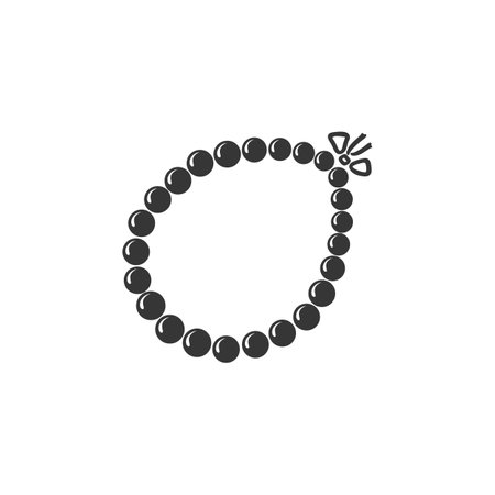 Beads necklace icon flat vectorのイラスト素材