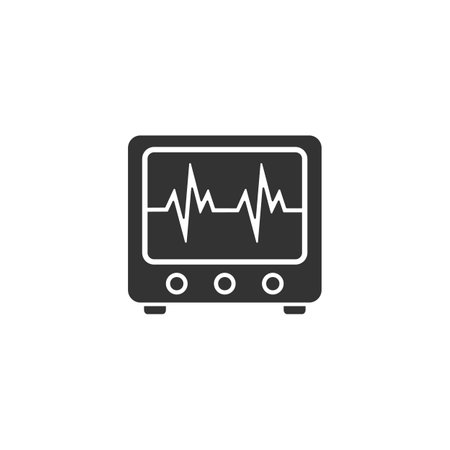 Cardiogram machine vector Solid Icon Design illustration. Medical Symbol on Whiteのイラスト素材