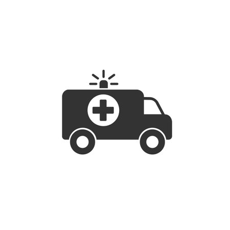 Ambulance icon vector. ambulance truck icon vector ambulance carのイラスト素材