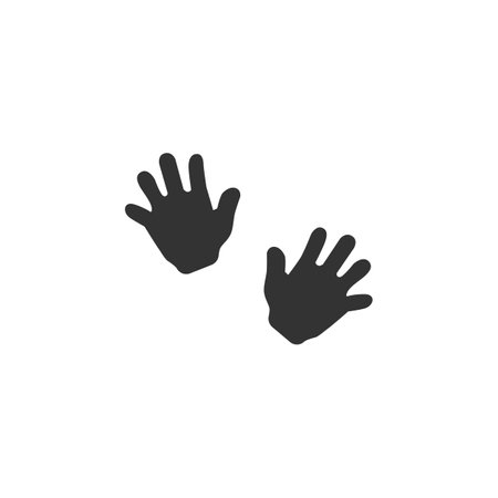 Baby hands print icon isolated on white background. Flatのイラスト素材