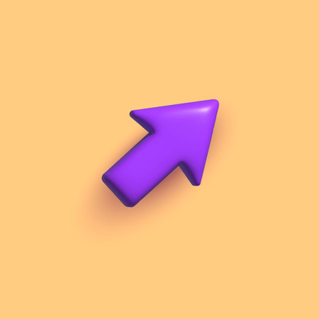 3d arrow pointer, mouse cursor icon. Computer interface render. Click here arrowのイラスト素材