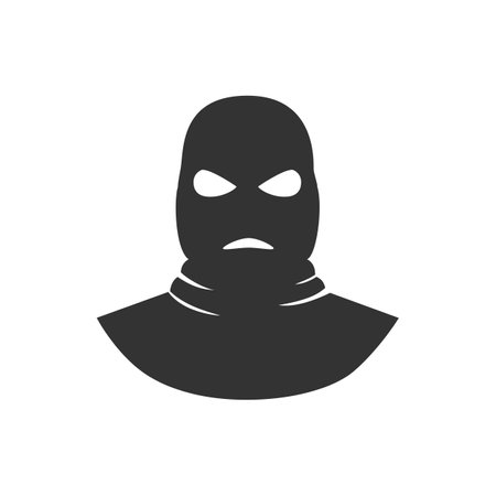 Bandit icon. Crime. Bank robbery. Vector flat icon isolatedのイラスト素材
