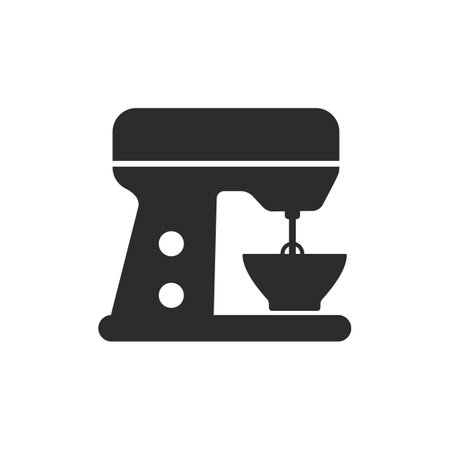 Kitchen mixer icon flat vector signのイラスト素材