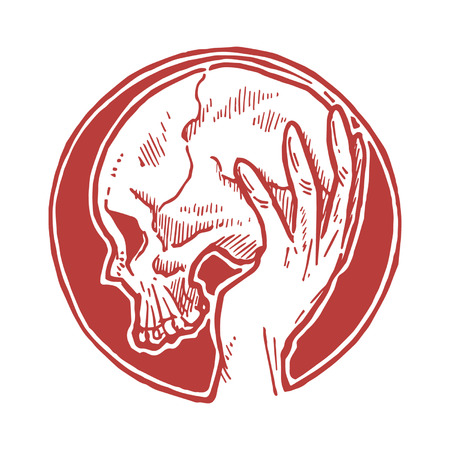 Hand Holding Skullのイラスト素材