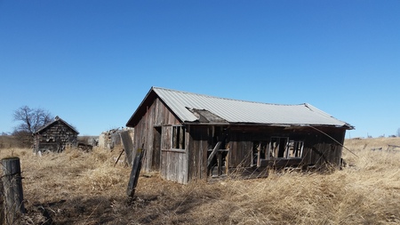 Forgotten Farm House Ruins in the Countryの写真素材