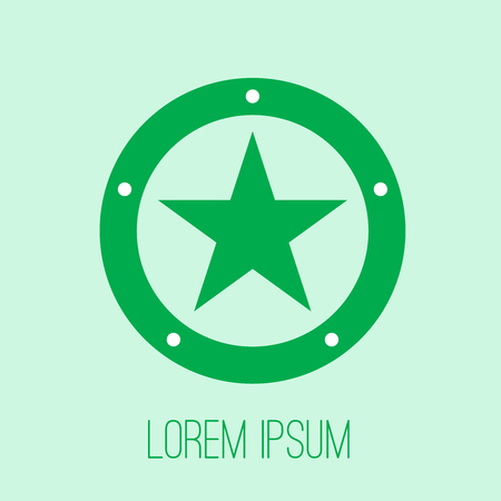 Star in circle with sample text. のイラスト素材