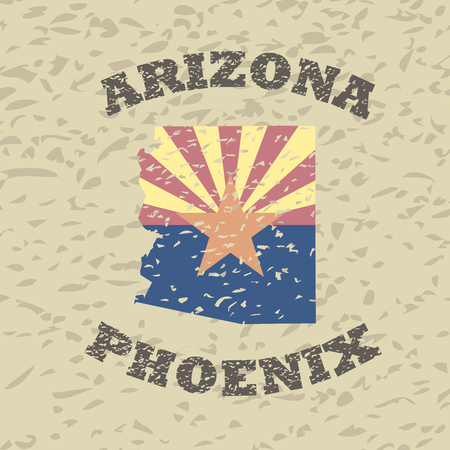 Arizona grunge, vintage, scratched design for t-shirts etcのイラスト素材
