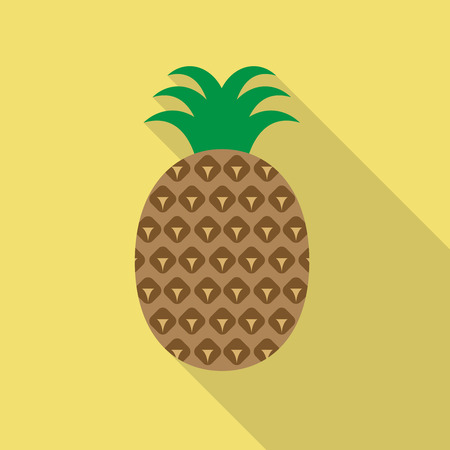Pineapple, fruit flat style icon with long shadow.のイラスト素材