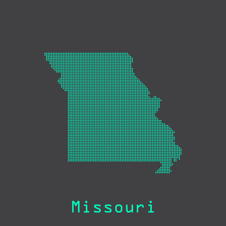 Missouri abstract dots state map. Dotted style.のイラスト素材