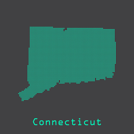Connecticut abstract dots state map. Dotted style.のイラスト素材