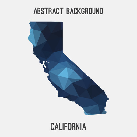California state map in geometric polygonal style.Abstract tessellation, modern design background.のイラスト素材