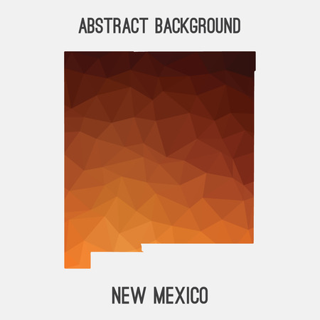 New Mexico map in geometric polygonal, mosaic style.Abstract tessellation, modern design background, low poly. illustrationのイラスト素材