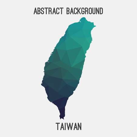 Taiwan map in geometric polygonal style.Abstract tessellation, modern design backgroundのイラスト素材