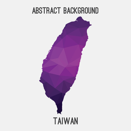 Taiwan map in geometric polygonal style.Abstract tessellation, modern design background.のイラスト素材