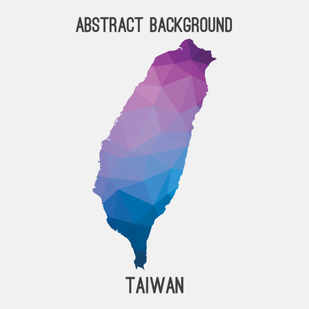 Taiwan map in geometric polygonal style.Abstract tessellation, modern design background.のイラスト素材