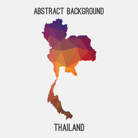 Thailand map in geometric polygonal style.Abstract tessellation, modern design background.のイラスト素材