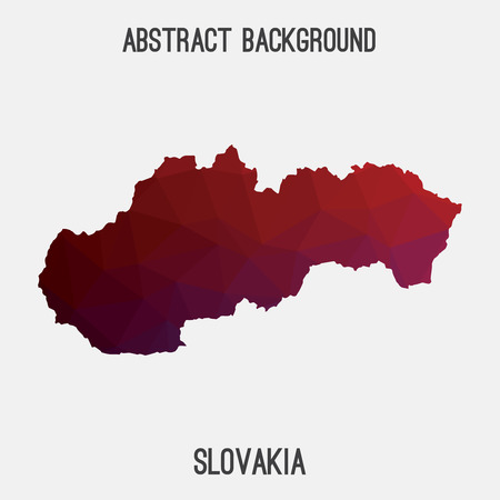 Slovakia map in geometric polygonal, mosaic style.Abstract tessellation, modern design background.のイラスト素材