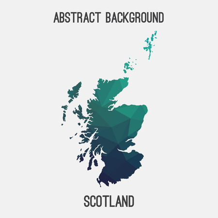 Scotland map in geometric polygonal, mosaic style.Abstract tessellation, modern design background.のイラスト素材
