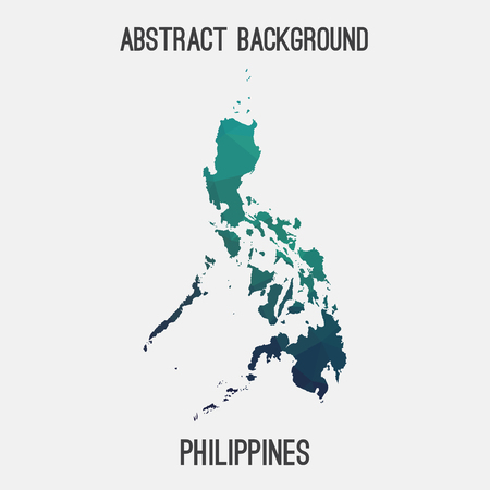 Philippines map in geometric polygonal, mosaic style.Abstract tessellation, modern design background, low poly.  illustration.のイラスト素材