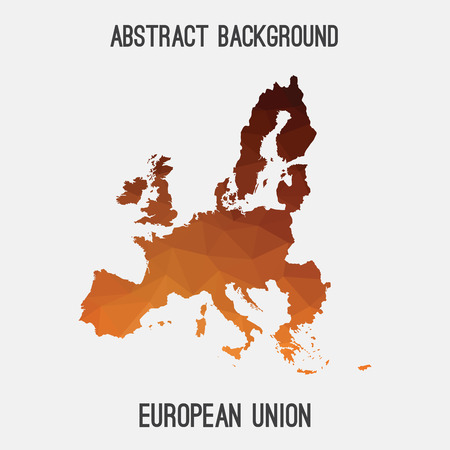 European Union, EU map in geometric polygonal, mosaic style.Abstract tessellation, modern design background.のイラスト素材