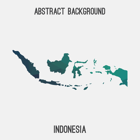 Indonesia map in geometric polygonal style.Abstract tessellation, modern design background.のイラスト素材