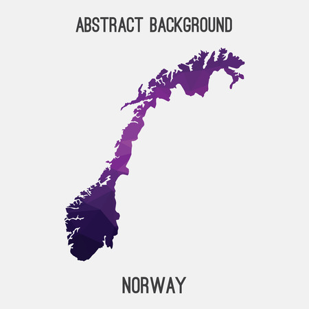 Norway map in geometric polygonal, mosaic style.Abstract tessellation, modern design background, low poly. Vector illustration.のイラスト素材