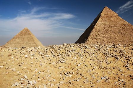 Pyramids in Cairo, Egypt. March 2006の写真素材