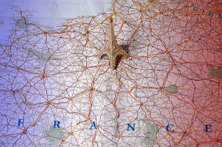 Map of France in national colorsの写真素材