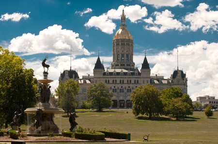 Connecticut State Capitol building is located north of Capitol Avenue and south of Bushnell Park in Hartford, the capital of Connecticut. The current building is the third capitol building for the State of Connecticut since the American Revolution.のeditorial素材