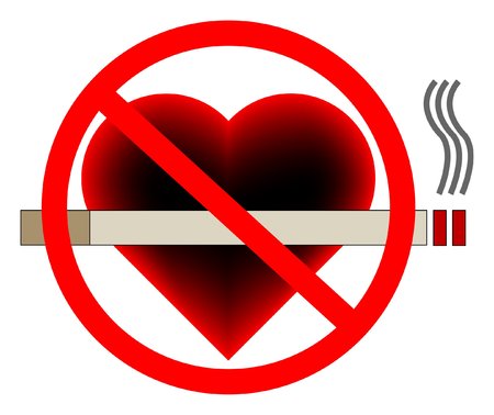 No smoking sign vector with a heart in the backgroundのイラスト素材