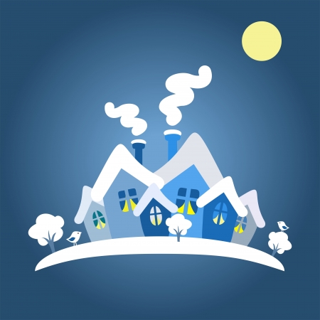 	winter card, vector illustrationのイラスト素材