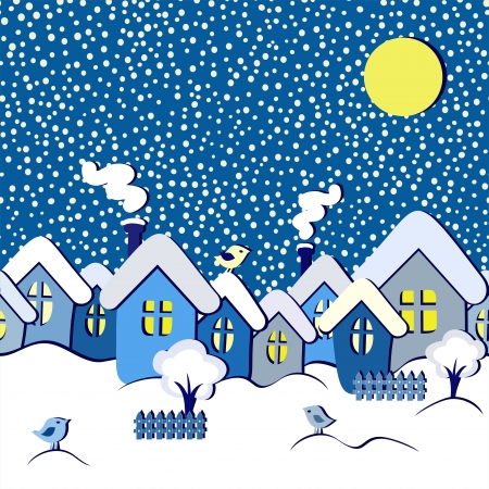 winter fairytale seamless card, vector illustrationのイラスト素材