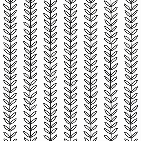 simple leaf seamless pattern, hand drawn vector illustrationのイラスト素材