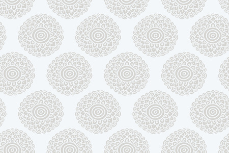 boho white flower seamless pattern, illustrationのイラスト素材