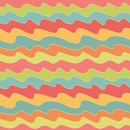 Retro colorful wave pattern. Pop seamless background. Vector illustration.のイラスト素材