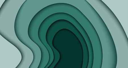 Paper cut abstractback ground. Cardboard wavy blue layers. Carving art. Vector illustration.のイラスト素材