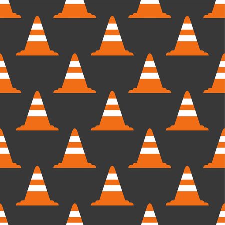 Simple traffic cone seamless pattern, flat vector illustration.のイラスト素材