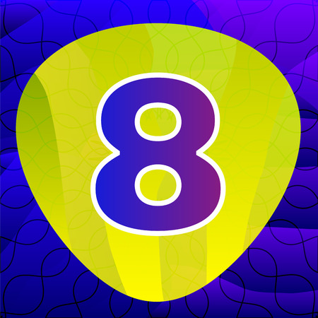 Abstract number in shape with ornament. Vector template