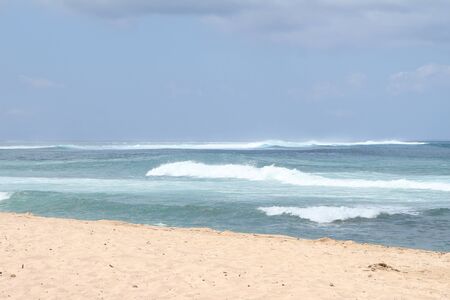 sunny bright sand beachの写真素材