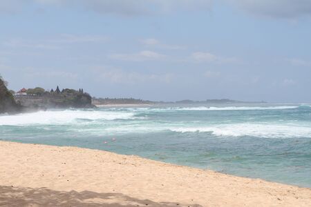 sunny bright sand beachの写真素材
