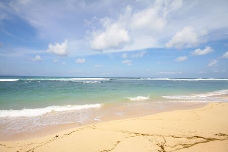 Sunny bright white sand beachの写真素材